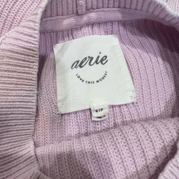 Aerie Soft Lilac Crew Neck Sweater size Small Violet Flurry - Picture 3 of 5